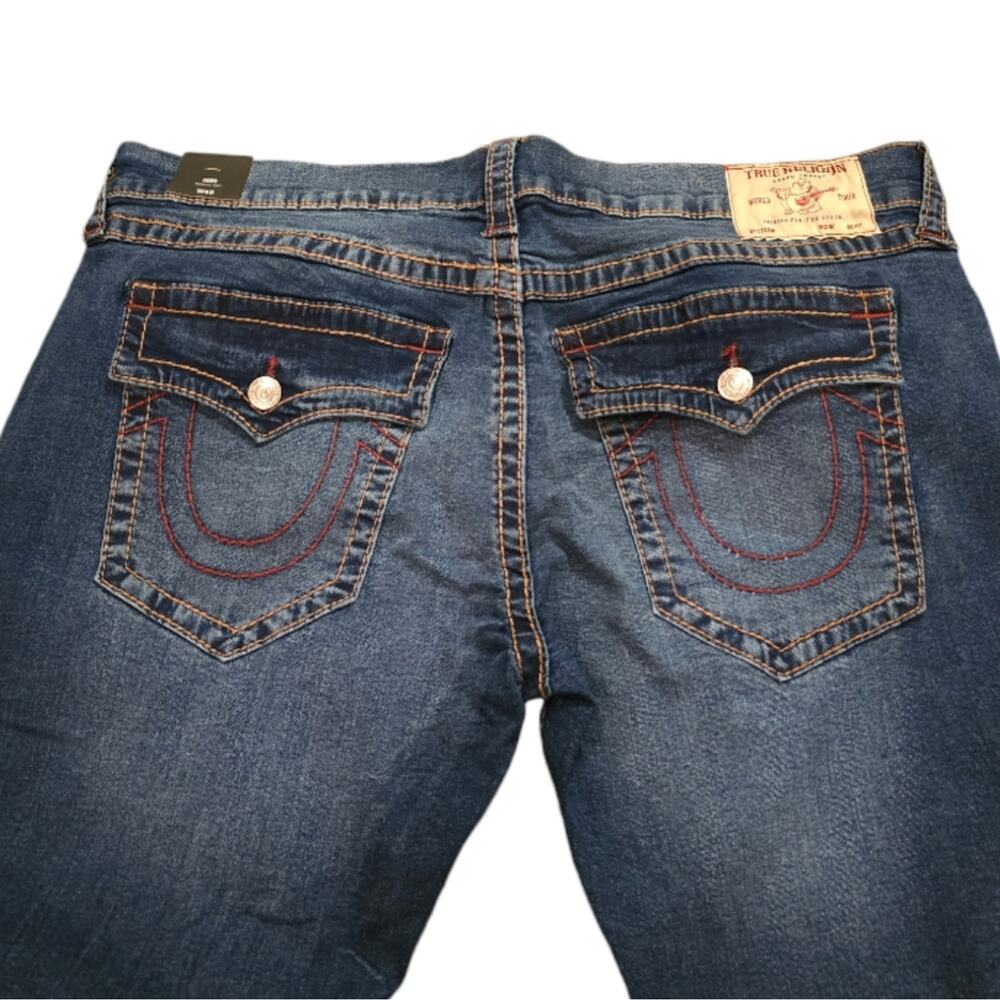 True Religion Men's Jeans Geno Slim Flap Pocket Red Stich Men's Size 40‎ × 34